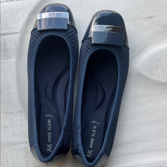 Anne Klein Dark Blue Loafers with Silver Accents - Picture 7 of 7
